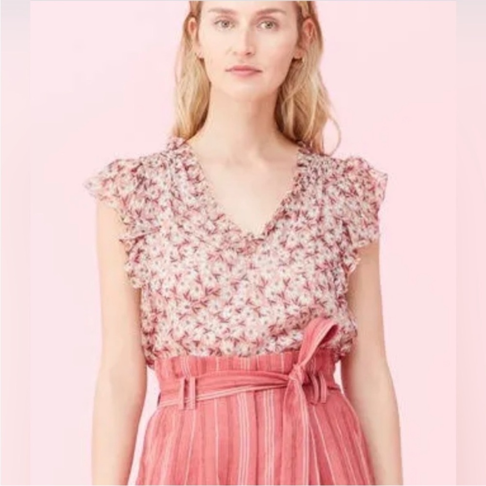 Rebecca Taylor Lucia Silk Blend Floral Blouse